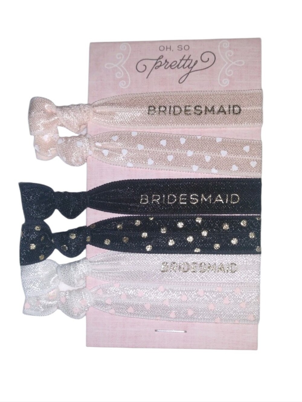 Gartner Studios Bridesmaid Hair Ties 6ct Pack Elastic Ribbon Bands Bride Tribe